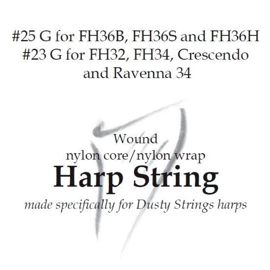 Harp String 25G for FH36B, FH36S, and FH36H or 23G for FH32 and Crescendo 32 at folkharp.com