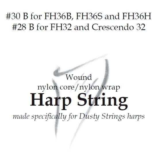 Harp String 30B for FH36B, FH36S, and FH36H or 28B for FH32 and Crescendo 32 at folkharp.com
