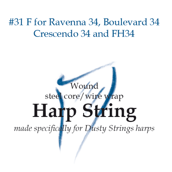 Harp String 31F for Ravenna 34, Boulevard 34, Crescendo 34, and FH34 at folkharp.com