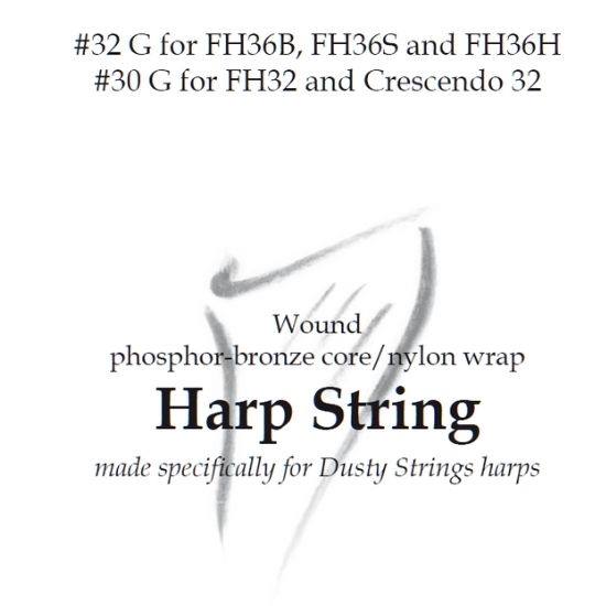Harp String 32G for FH36B, FH36S, and FH36H or 30G for FH32 and Crescendo 32 at folkharp.com