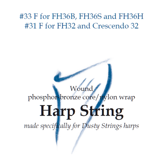 Harp String 33F for FH36B, FH36S, and FH36H or 31F for FH32 and Crescendo 32 at folkharp.com