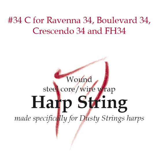 Harp String 34C for Ravenna 34, Boulevard 34, Crescendo 34, and FH34 at folkharp.com