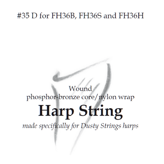Harp String 35D for FH36B, FH36S, and FH36H at folkharp.com