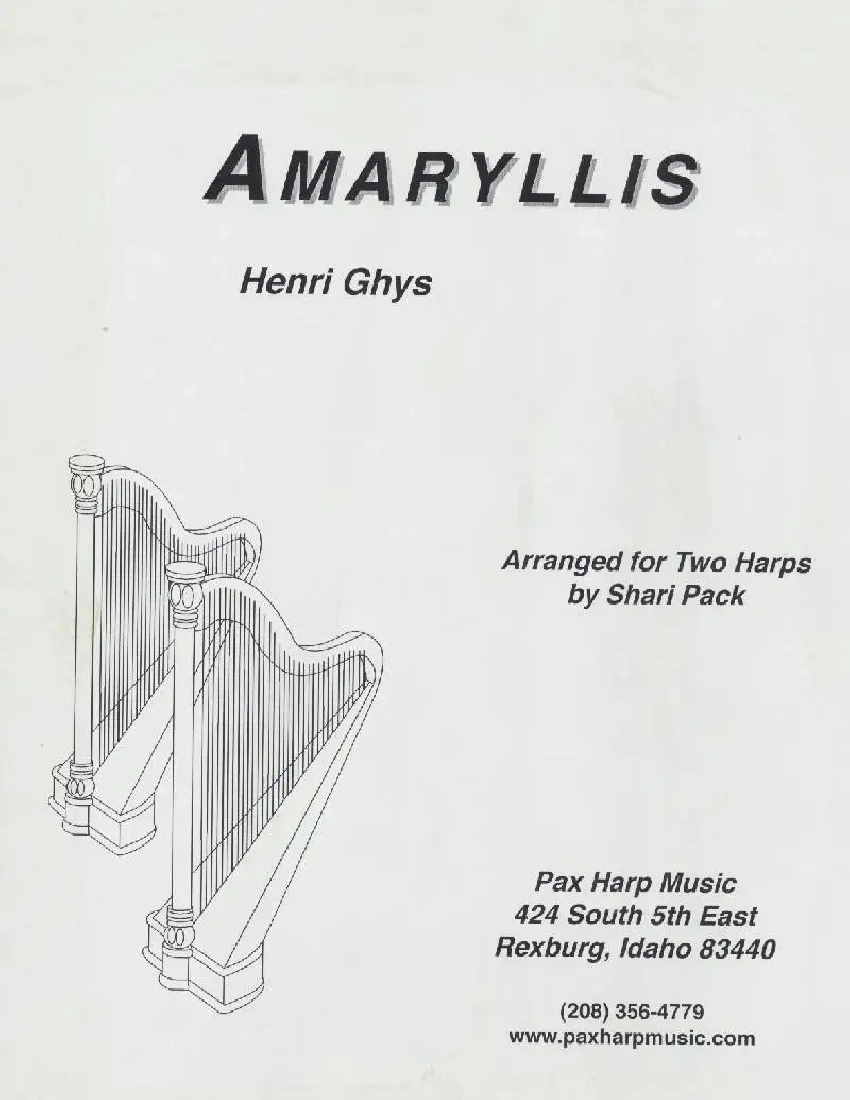 Amaryllis by Ghys (arr. Pack) Cover at folkharp.com