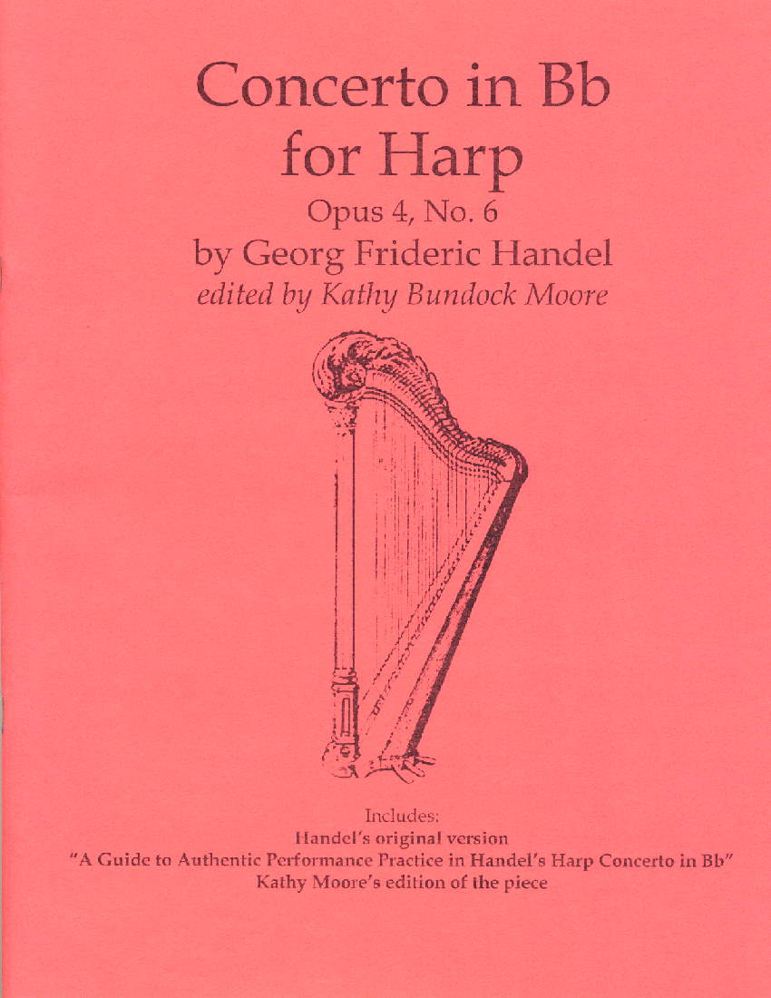 Concerto in B-flat for Harp by Handel (edited by Moore) Cover at folkharp.com