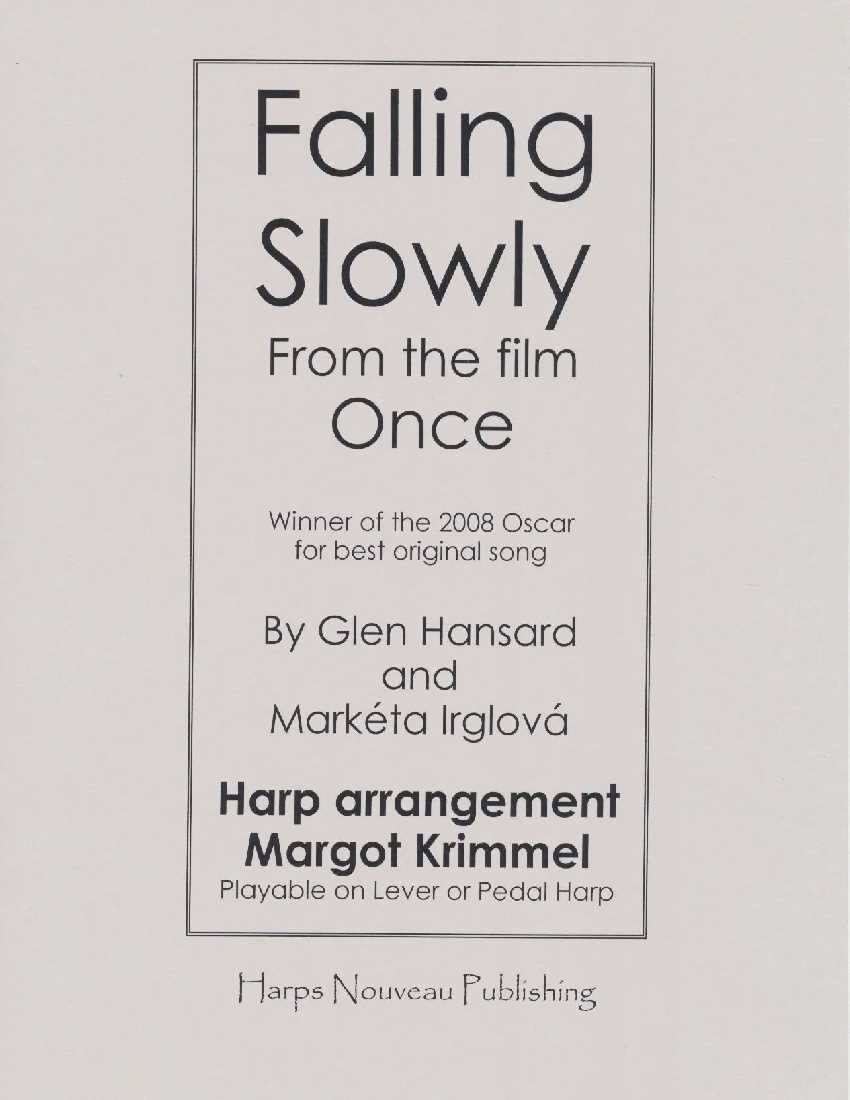 Falling Slowly by Hansard and Irglova (Arr. Krimmel) Cover at folkharp.com