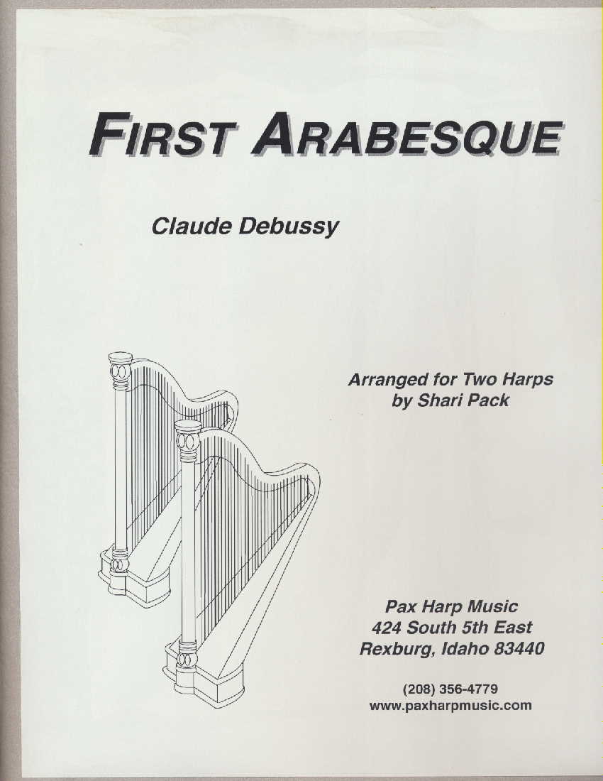 First Arabesque by Debussy (arr. Pack) Cover at folkharp.com
