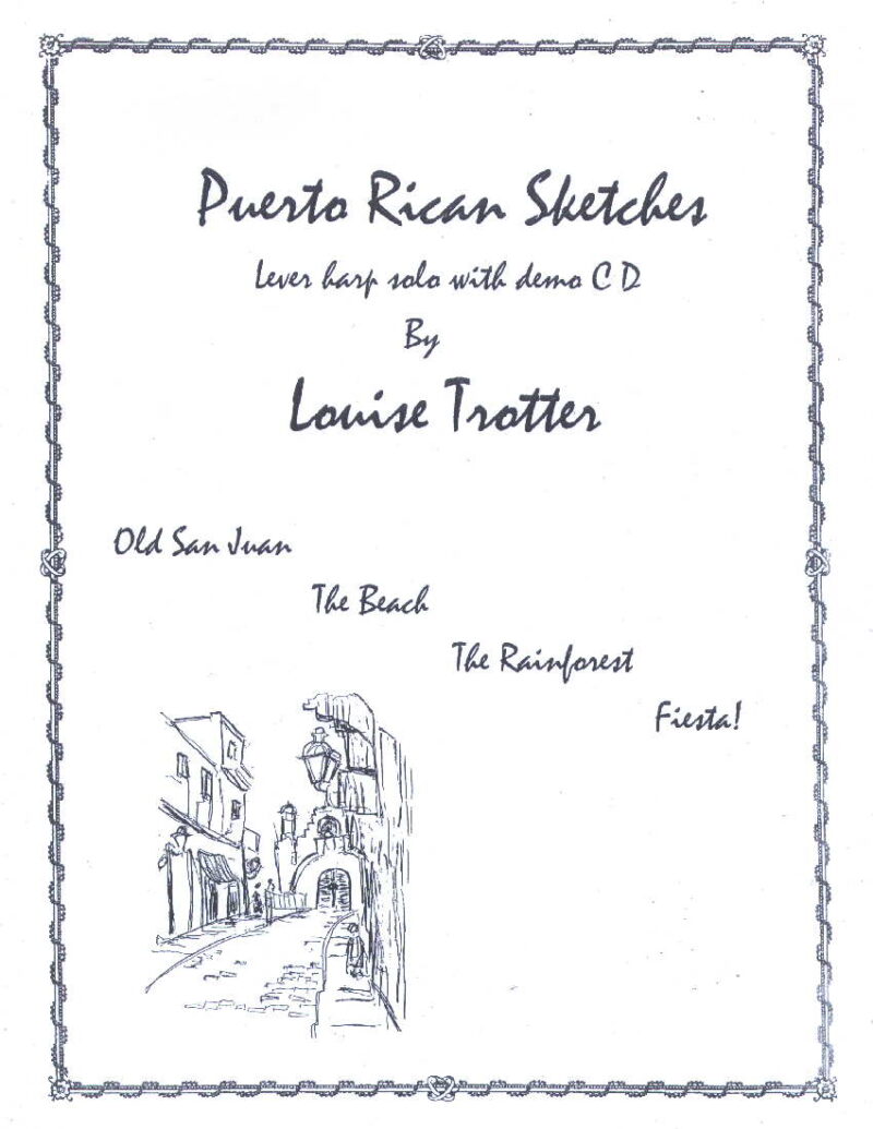 Puerto Rican Sketches by Trotter Cover at folkharp.com