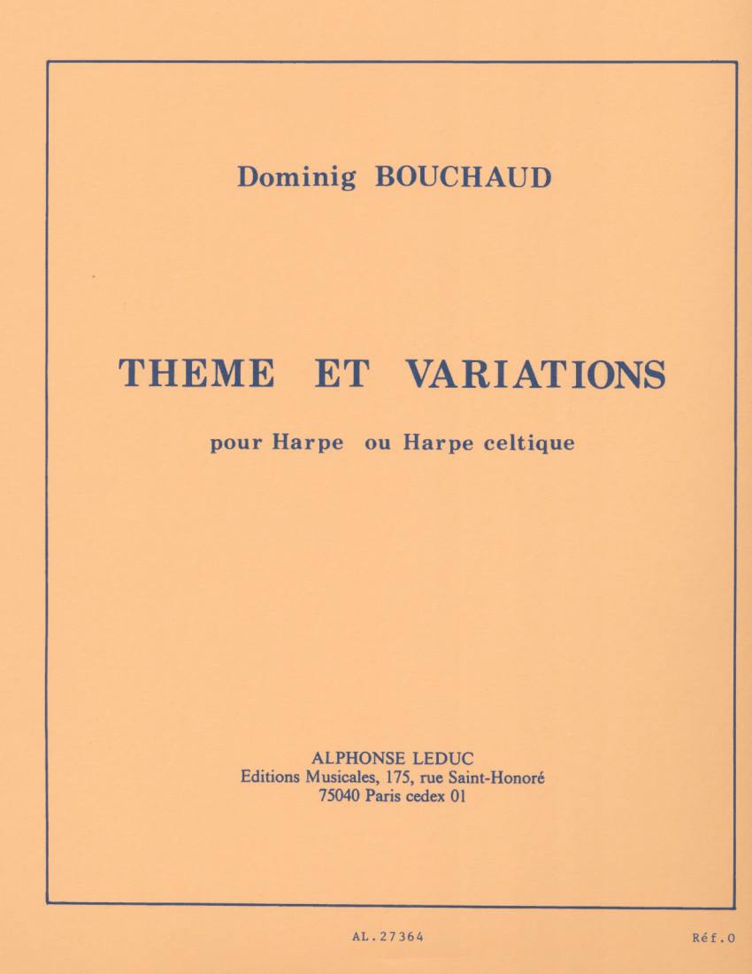 Theme et Variations by Bouchaud Cover at folkharp.com