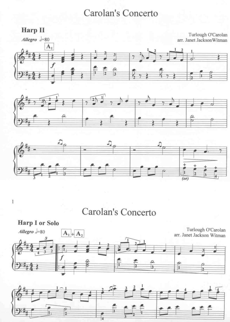 Carolan's Concerto by Witman Cover at folkharp.com