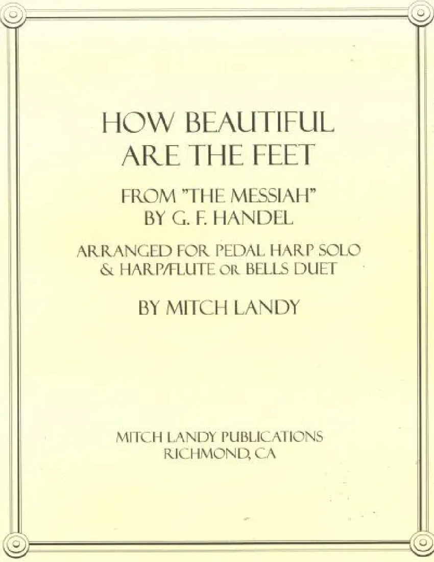 How Beautiful Are the Feet by Handel (arr. Landy) Cover at folkharp.com
