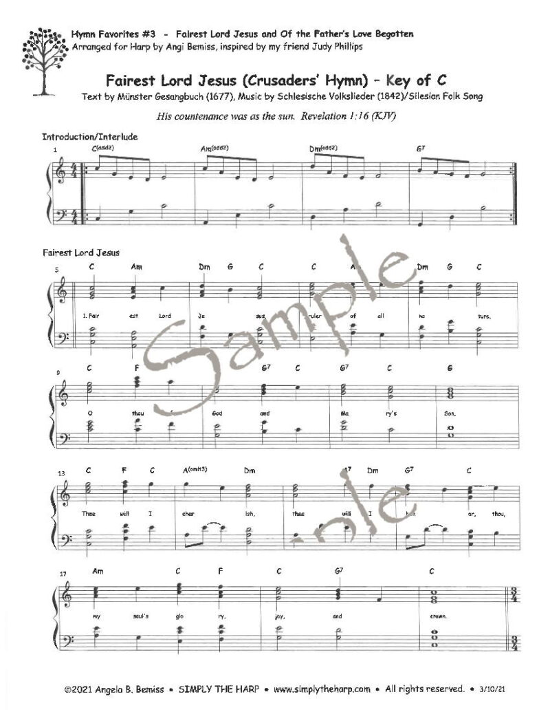 Hymn Favorites No. 3 by Bemiss Cover at folkharp.com