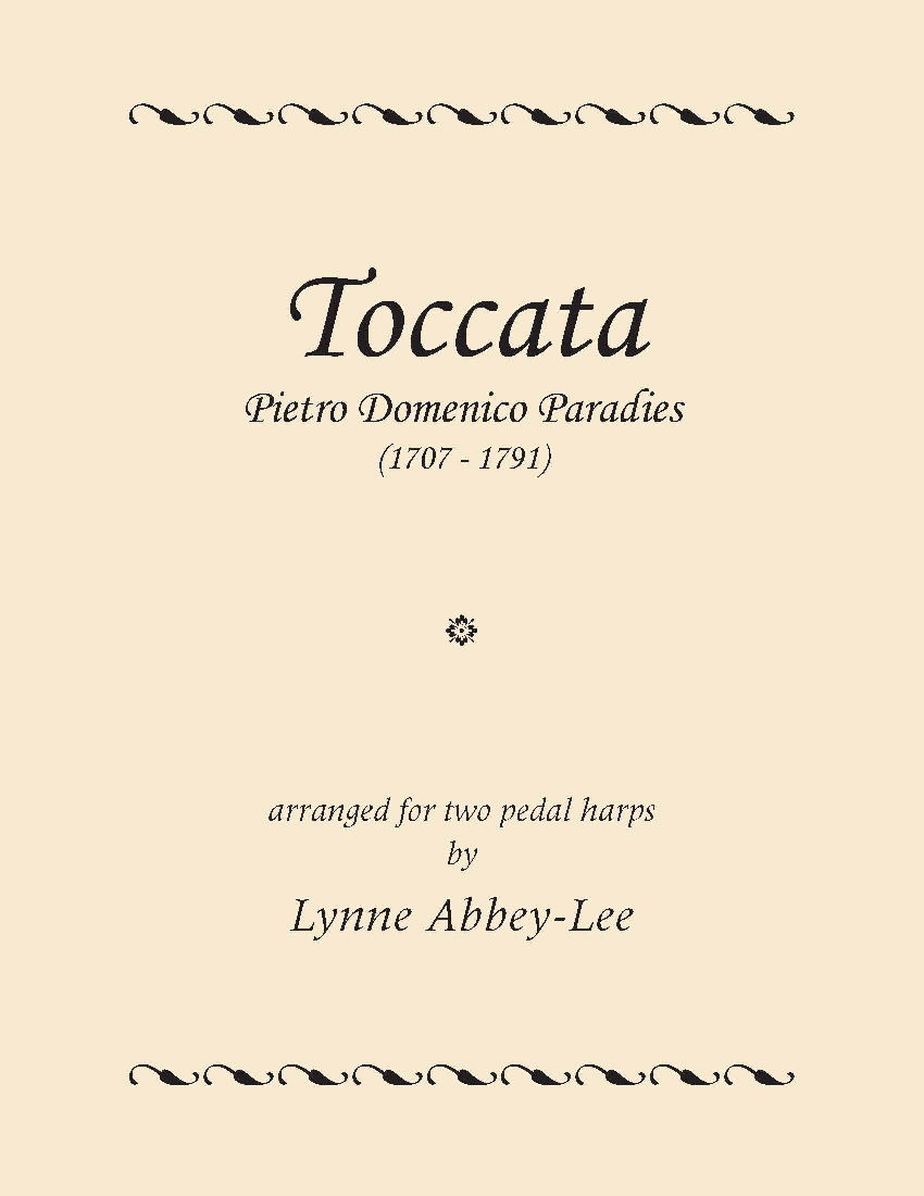 Toccata by Paradies (arranged by Abbey-Lee) Cover at folkharp.com