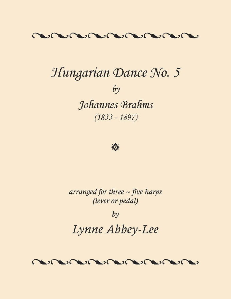Hungarian Dance No. 5 Trio by Brahms (arranged by Lee) Cover at folkharp.com
