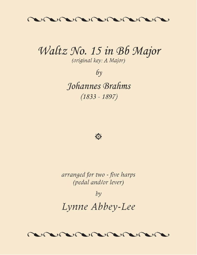 Waltz No. 15 by Brahms (arranged by Lee) Cover at folkharp.com