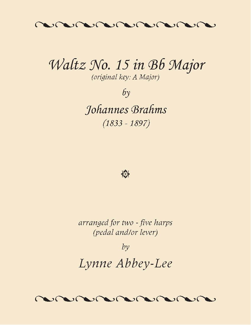 Waltz No. 15 by Brahms (arranged by Lee) Cover at folkharp.com