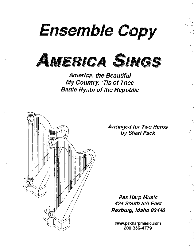 America Sings Duet by Pack Cover at folkharp.com