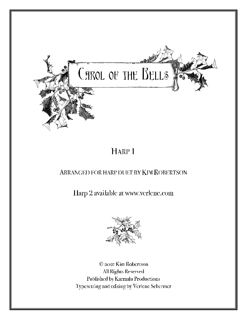 Carol of the Bells Part 1 by Robertson Cover at folkharp.com