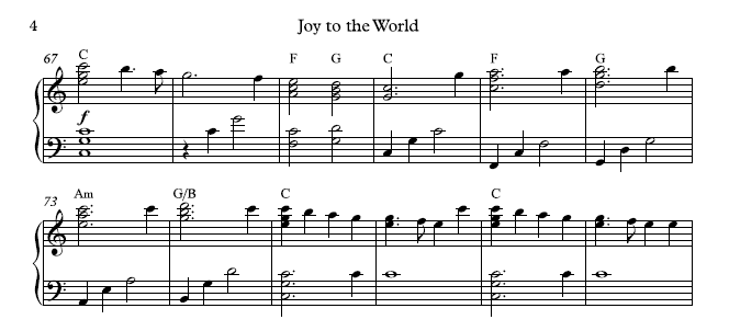 Joy to the World Harp 1 Sample 2 at Melody's
