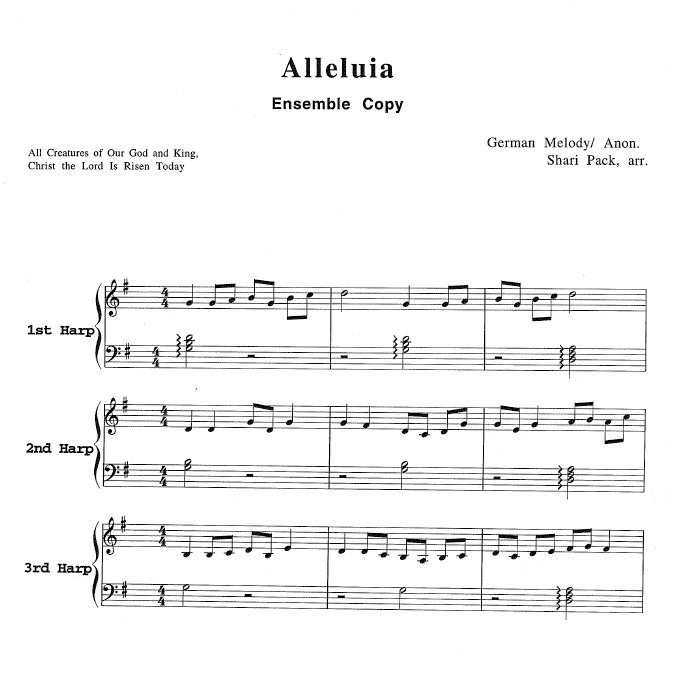 Alleluia Trio Sample 1 at Melody's