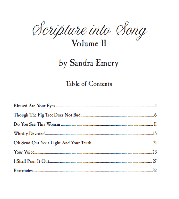 Scripture into Song v2 Table of Contents at Melody's