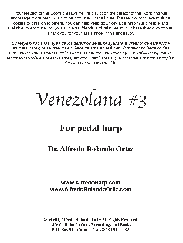 venezolana Number 3 cover folkharp.com