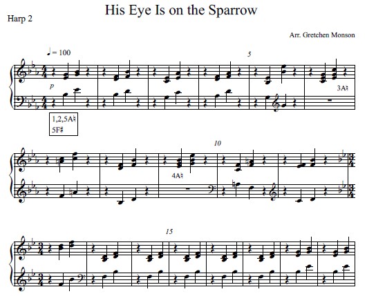His Eye Is on the Sparrow Trio Sample 7 at Melody's