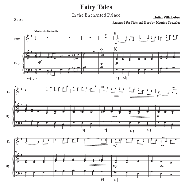 Fairy Tales by Hector Villa-Lobos arr. flute and harp Maurice Draughn - sample