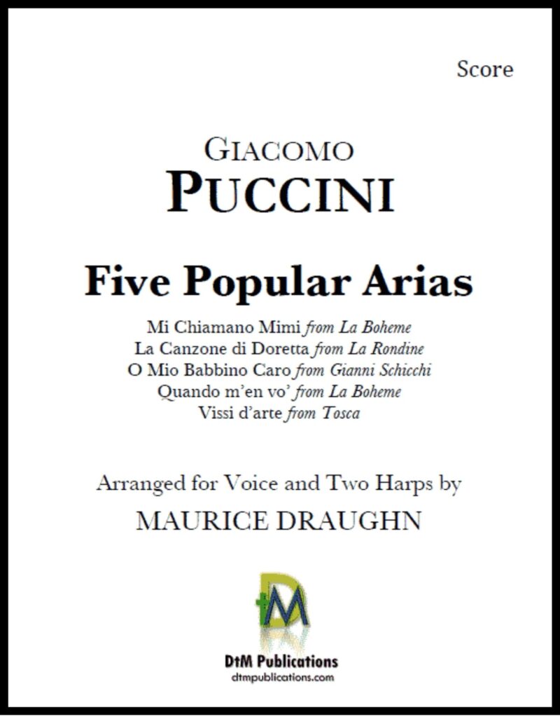 Five Popular Arias by Puccini (Arr. Draughn) Cover at folkharp.com