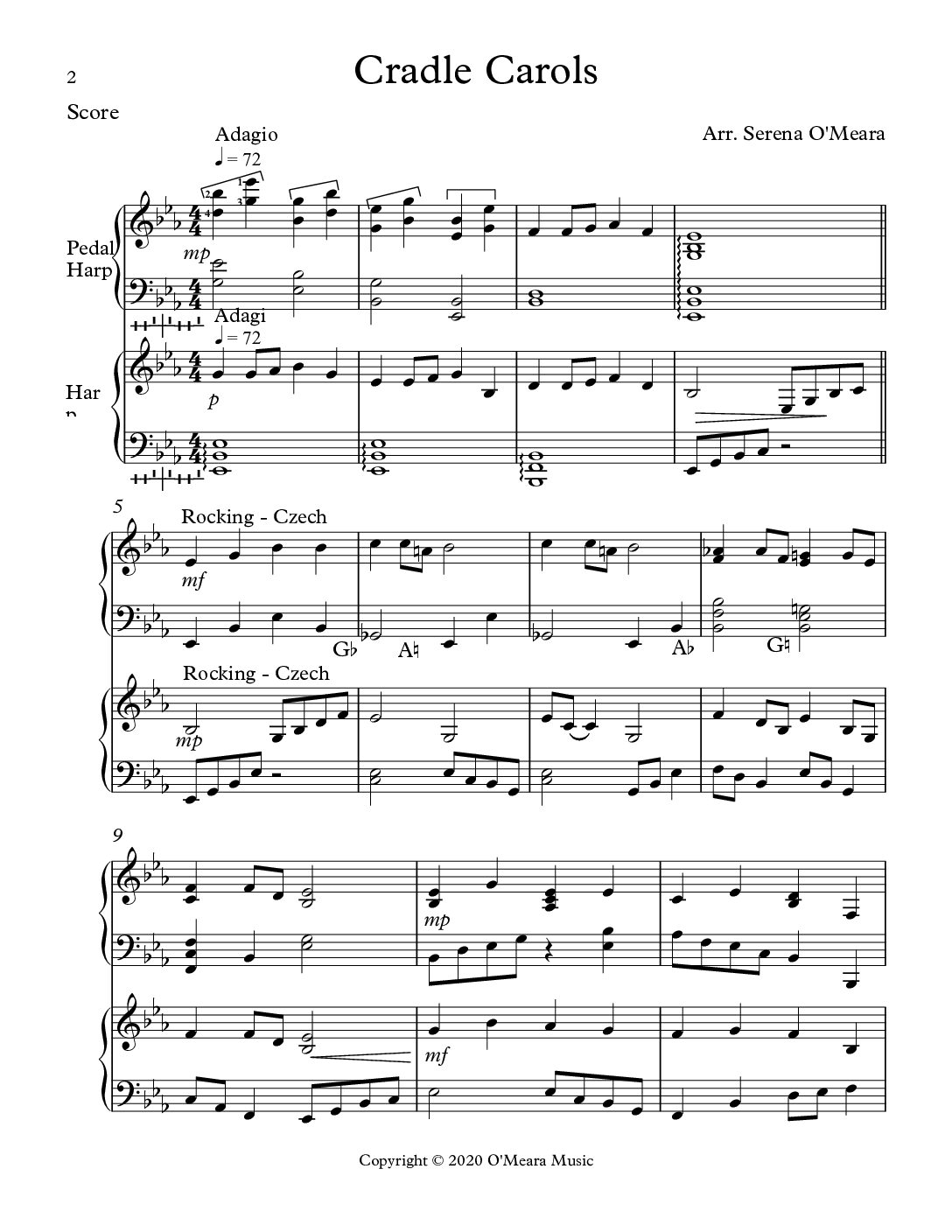 Cradle Carols, Pedal & Lever Harp Duet - Image 3