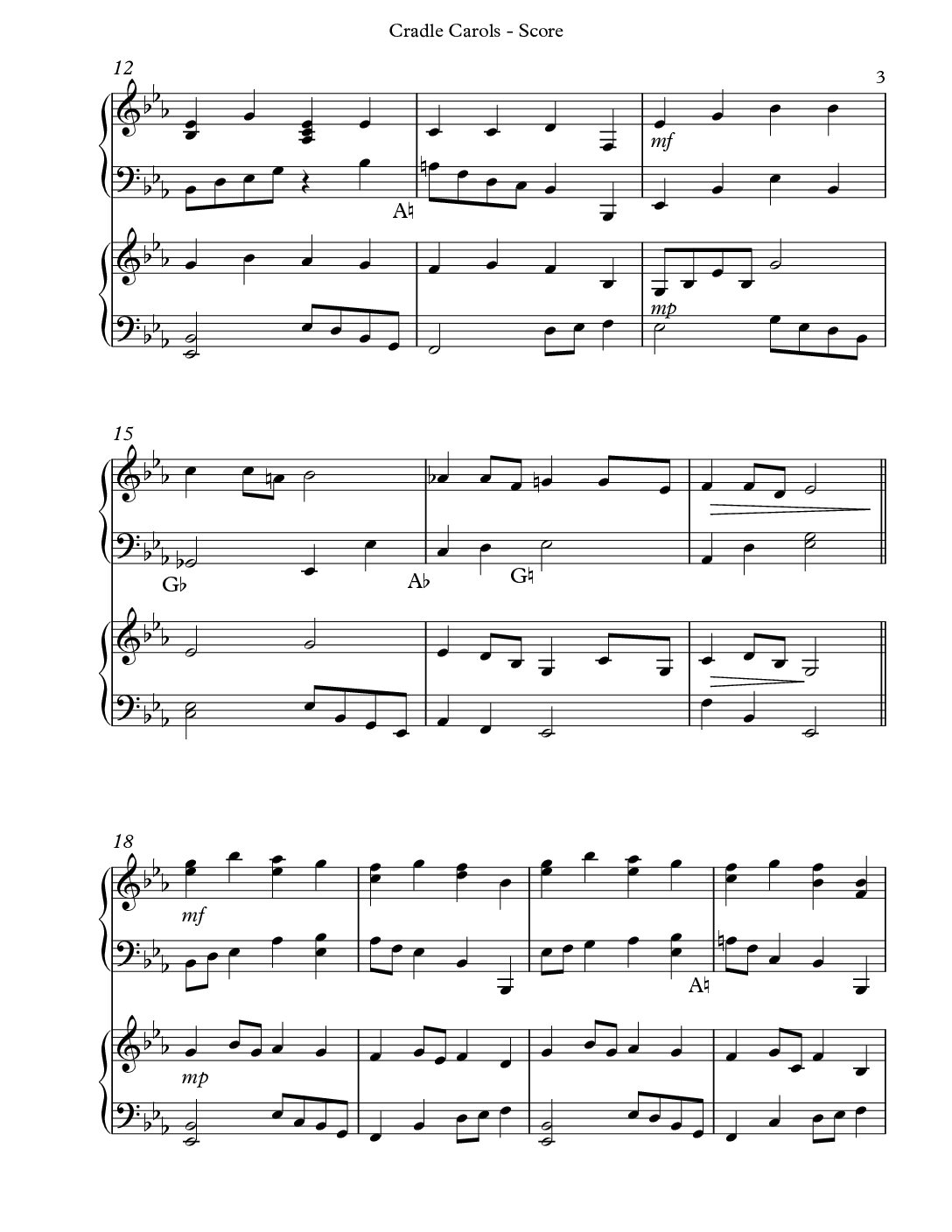 Cradle Carols, Pedal & Lever Harp Duet - Image 2