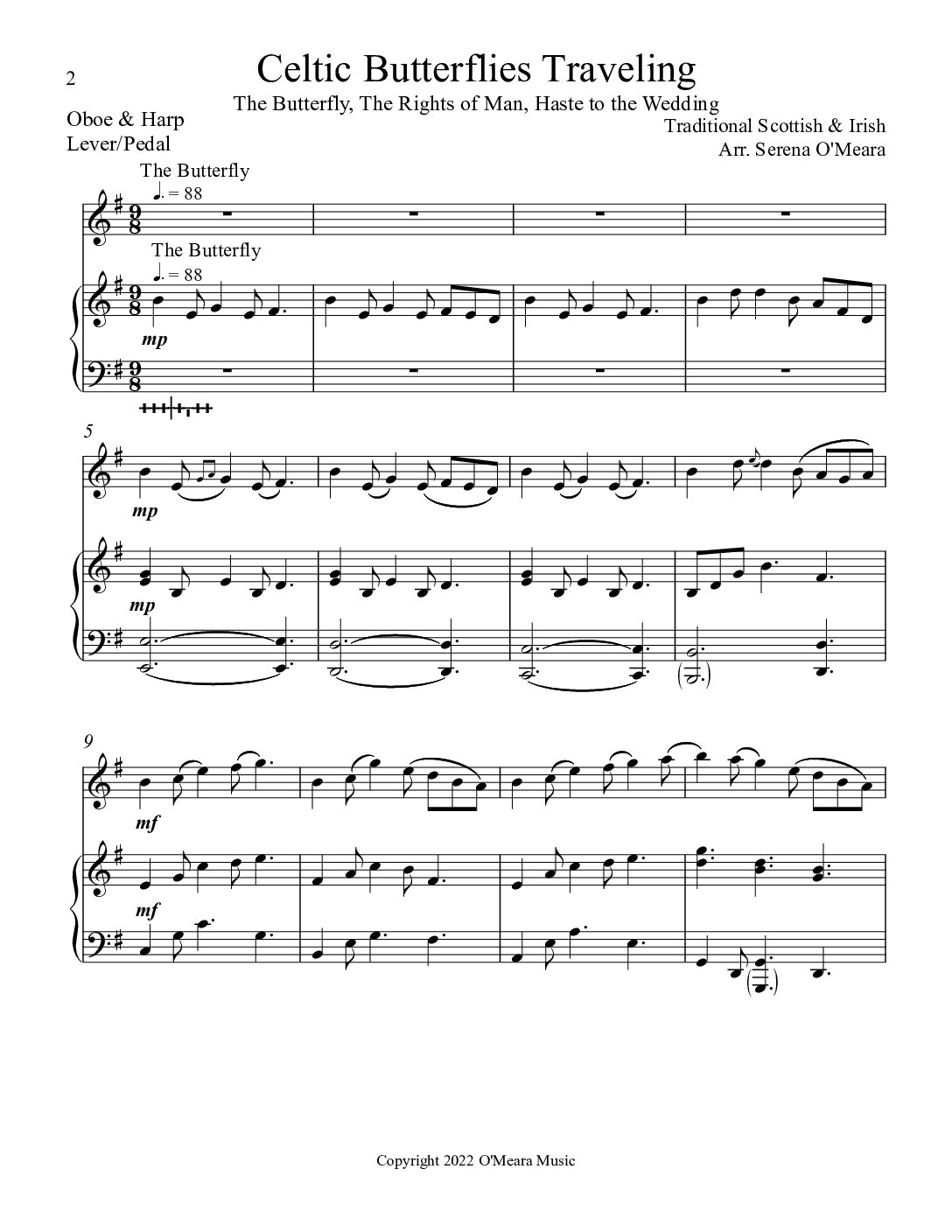 Celtic Butterflies Traveling, Duet for Oboe and Harp - Image 2