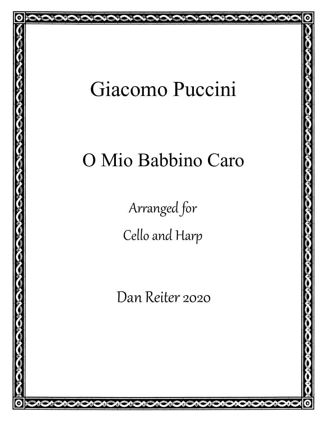 O Mio Babbino Caro - for Harp and Cello