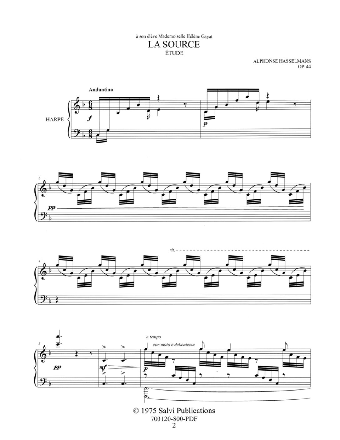 La Source (The Brook or The Fountain) Op 44 - Image 2