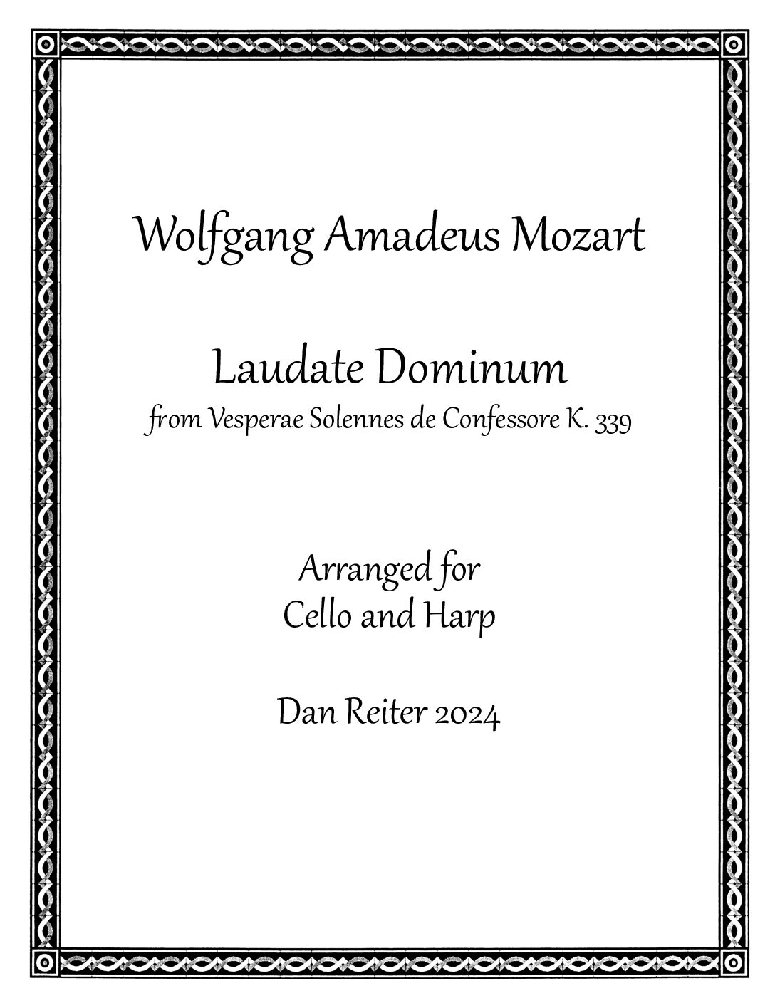 Laudate Dominum for Harp and Cello