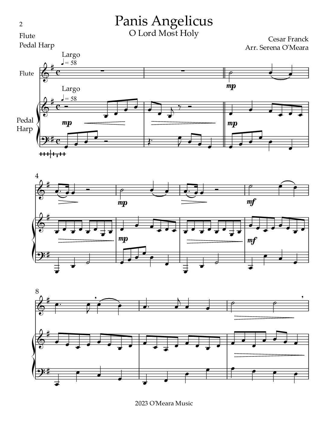 Panis Angelicus, Duet for Flute & Pedal Harp - Image 2
