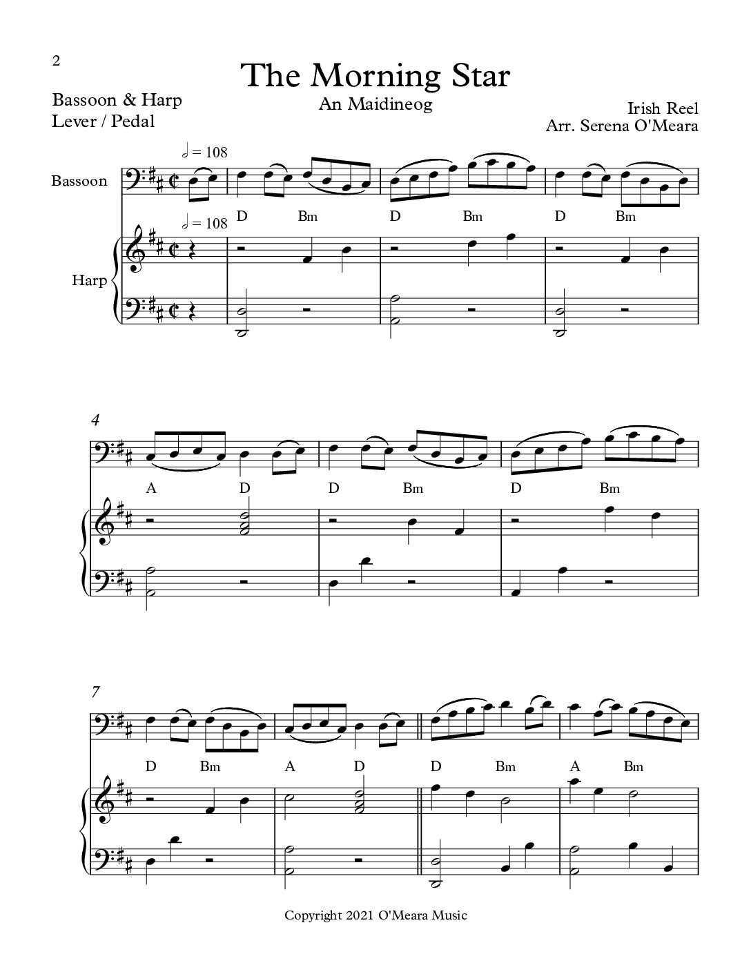 The Morning Star, Duet for Bassoon & Harp - Image 2