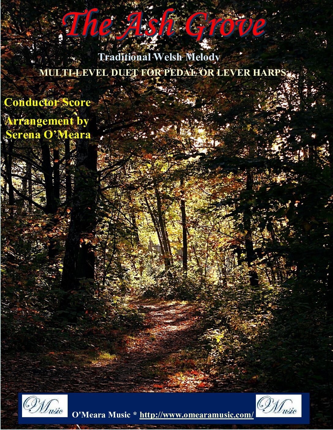 The Ash Grove, Multi-Level Harp Duet, Conductor Score