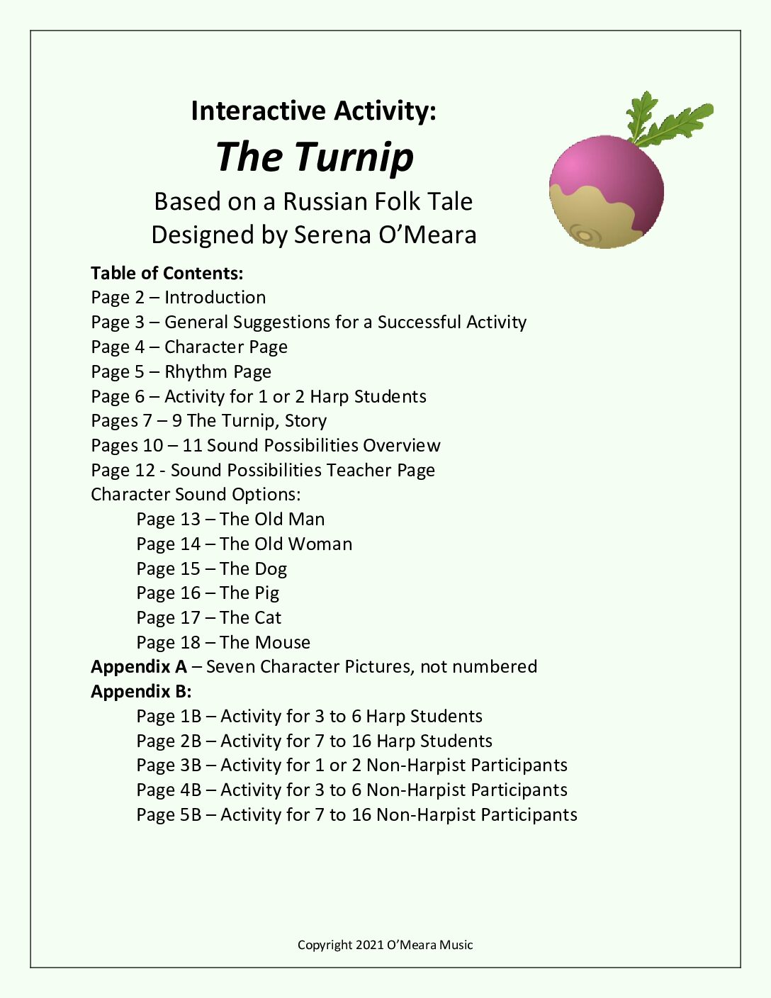 The Turnip – A Russian Folk Tale for Harp and Narrator