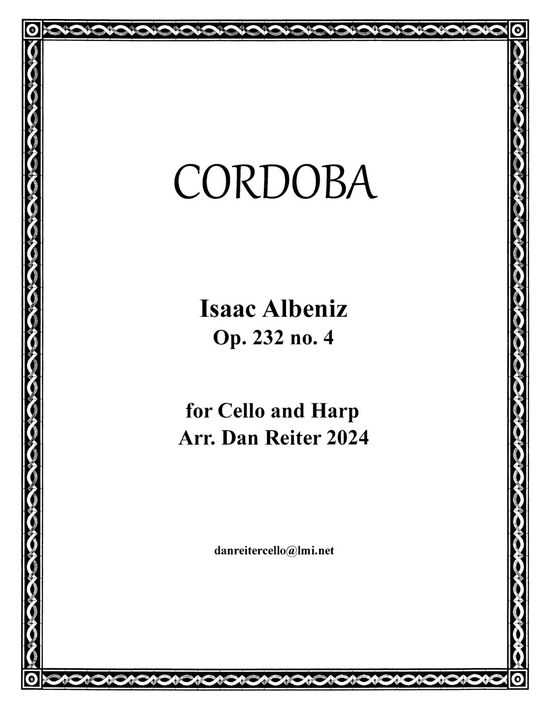 Cordoba for Cello and Harp (Albeniz)