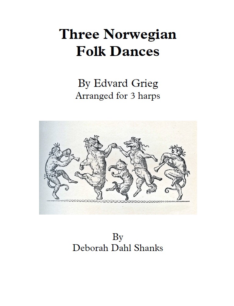 Three Norwegian Dances (Trio) by Shanks Cover at folkharp.com