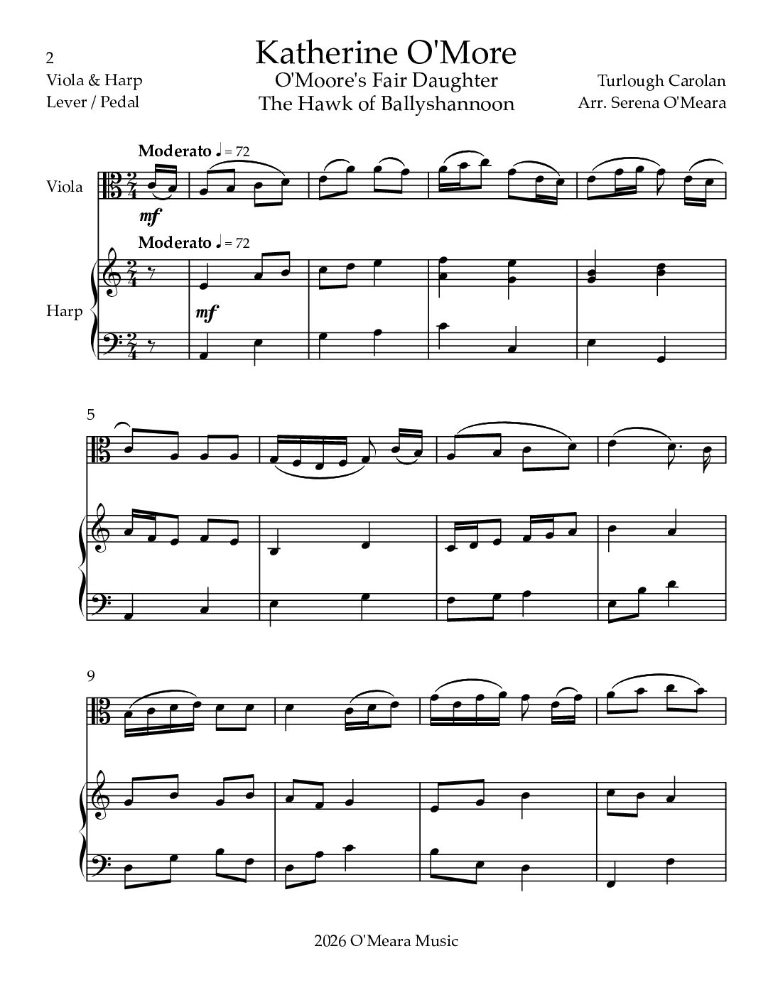 Katherine O’More, Duet for Viola & Harp - Image 2