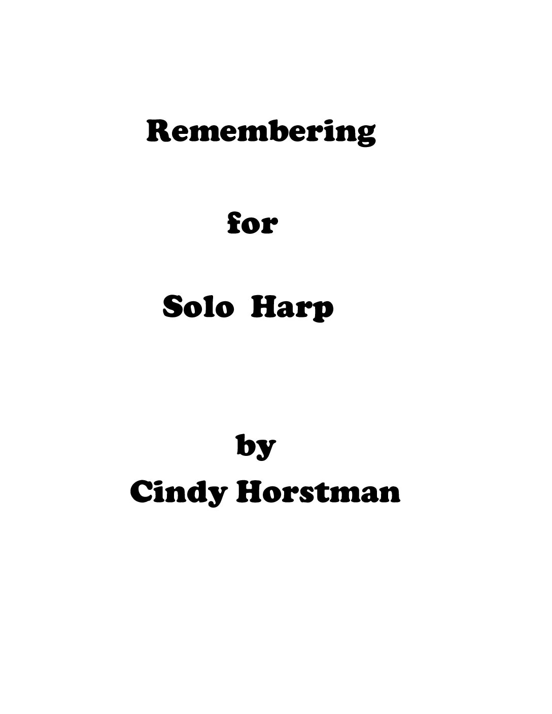 Remembering for Solo Harp