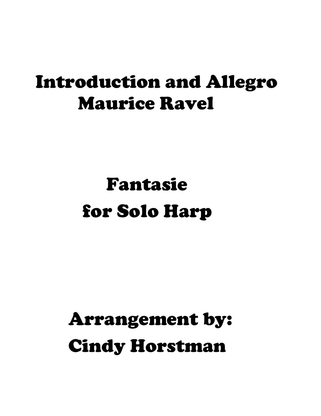 Ravel’s Introduction and Allegro – Jazz Fantasie for Solo Harp