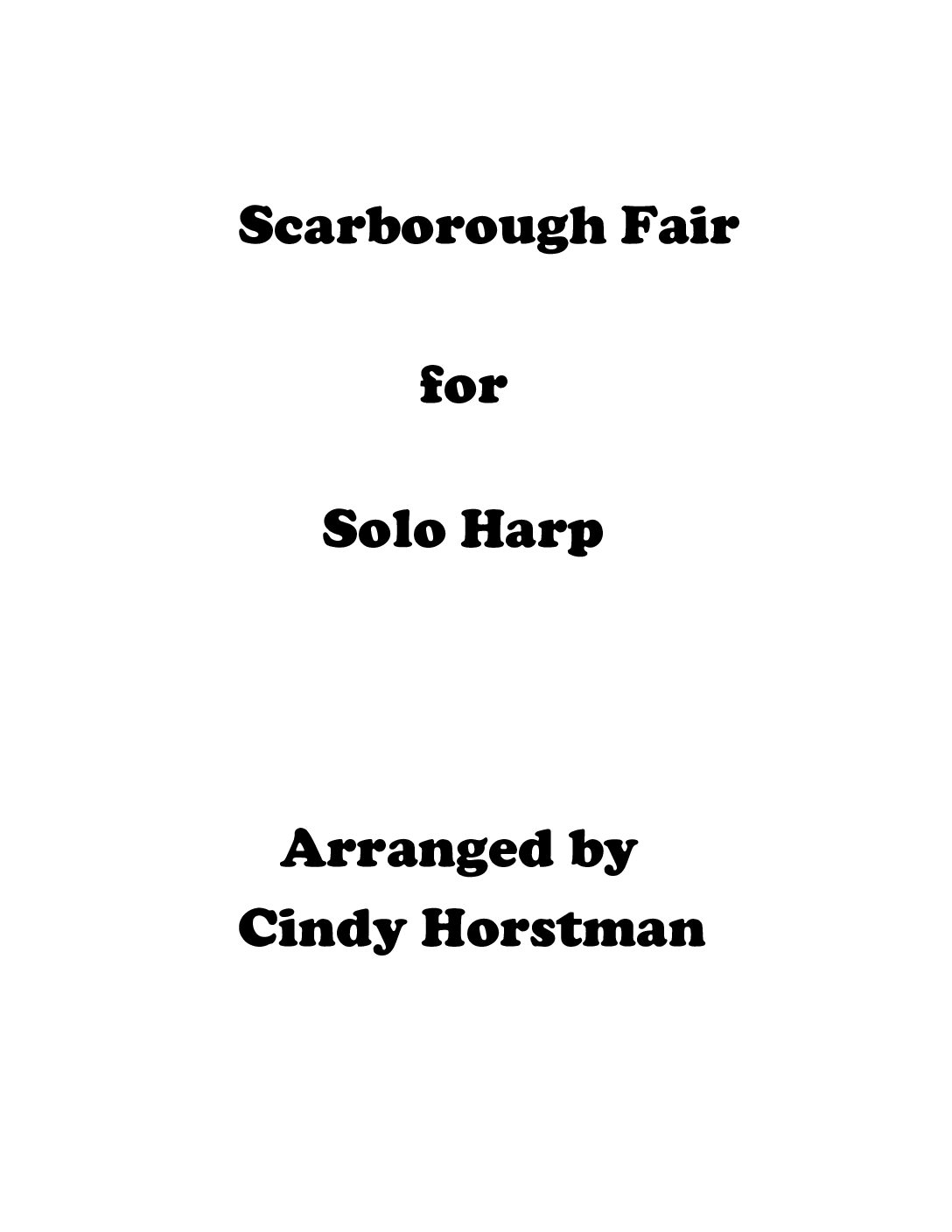 Scarborough Fair for Solo Harp