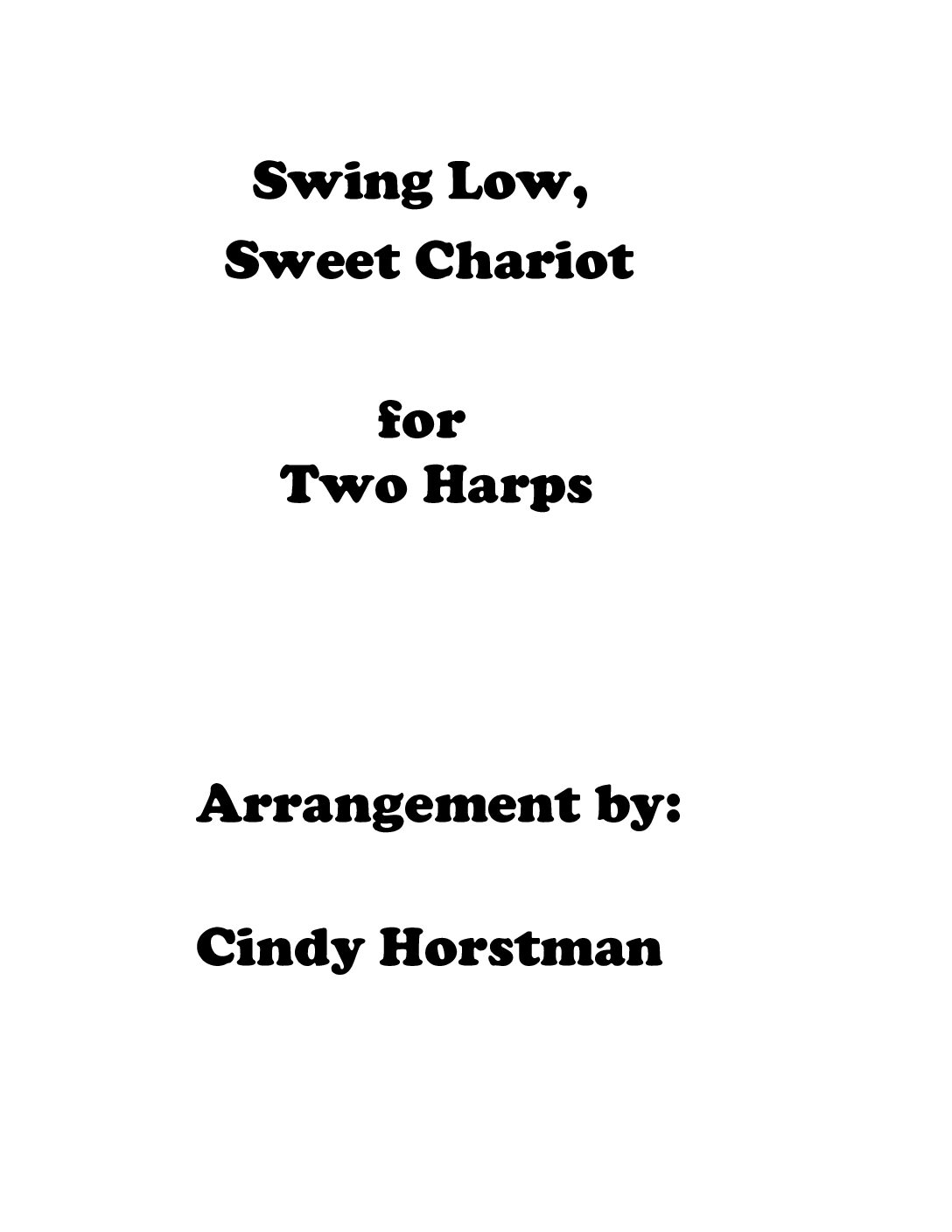 Swing Low, Sweet Chariot for 2 Harps