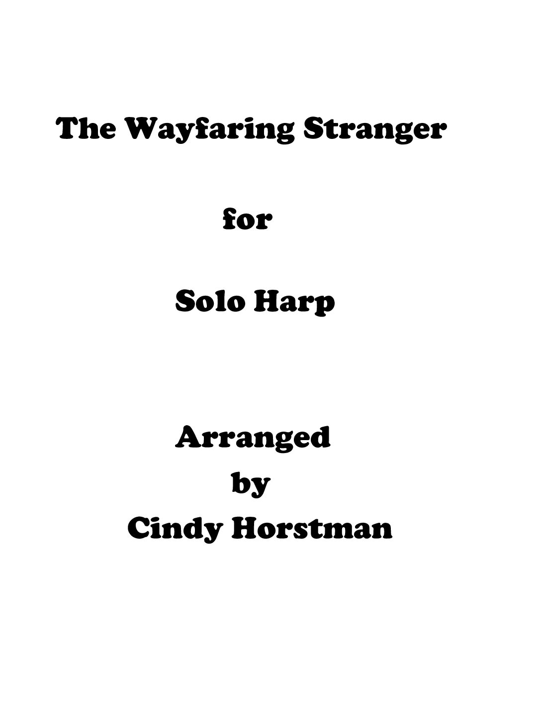 The Wayfaring Stranger for Solo Harp
