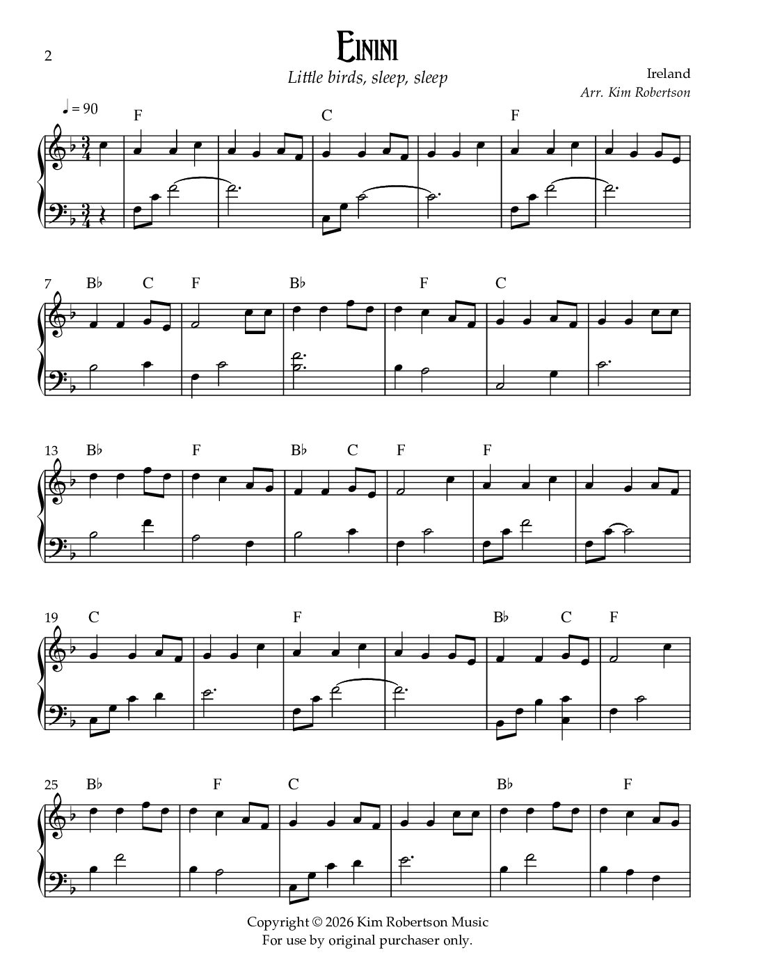 Lovely Little Lullabies, Vol 1 (Kim Robertson) - Image 2