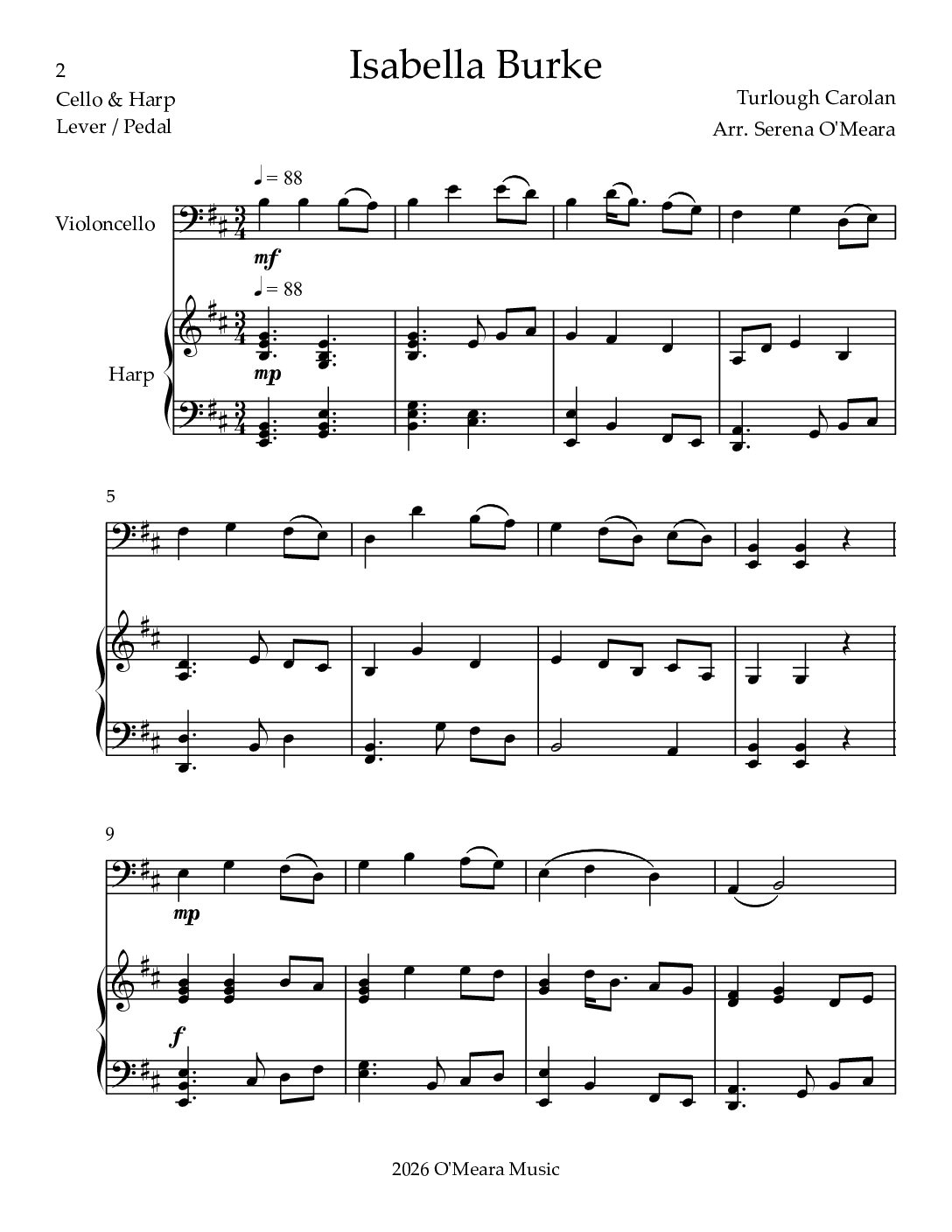 Isabella Burke, Duet for Cello & Harp - Image 2