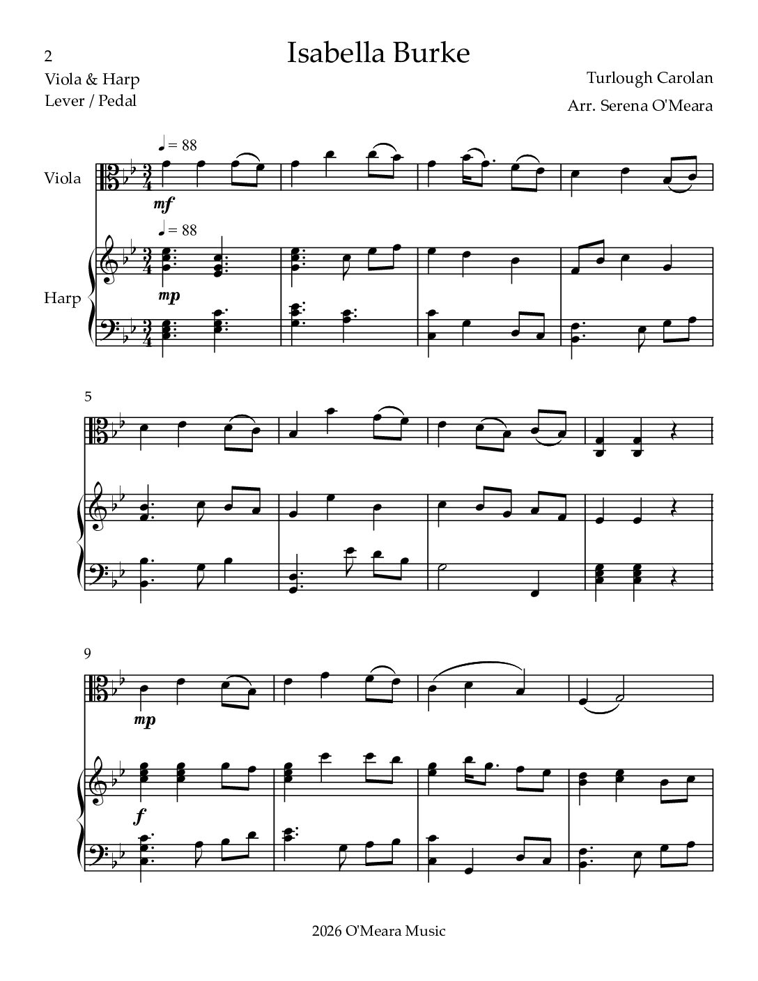 Isabella Burke, Duet for Viola & Harp - Image 2